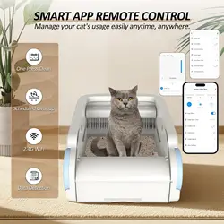 Arenero automático eléctrico antisalpicaduras con app para gatos