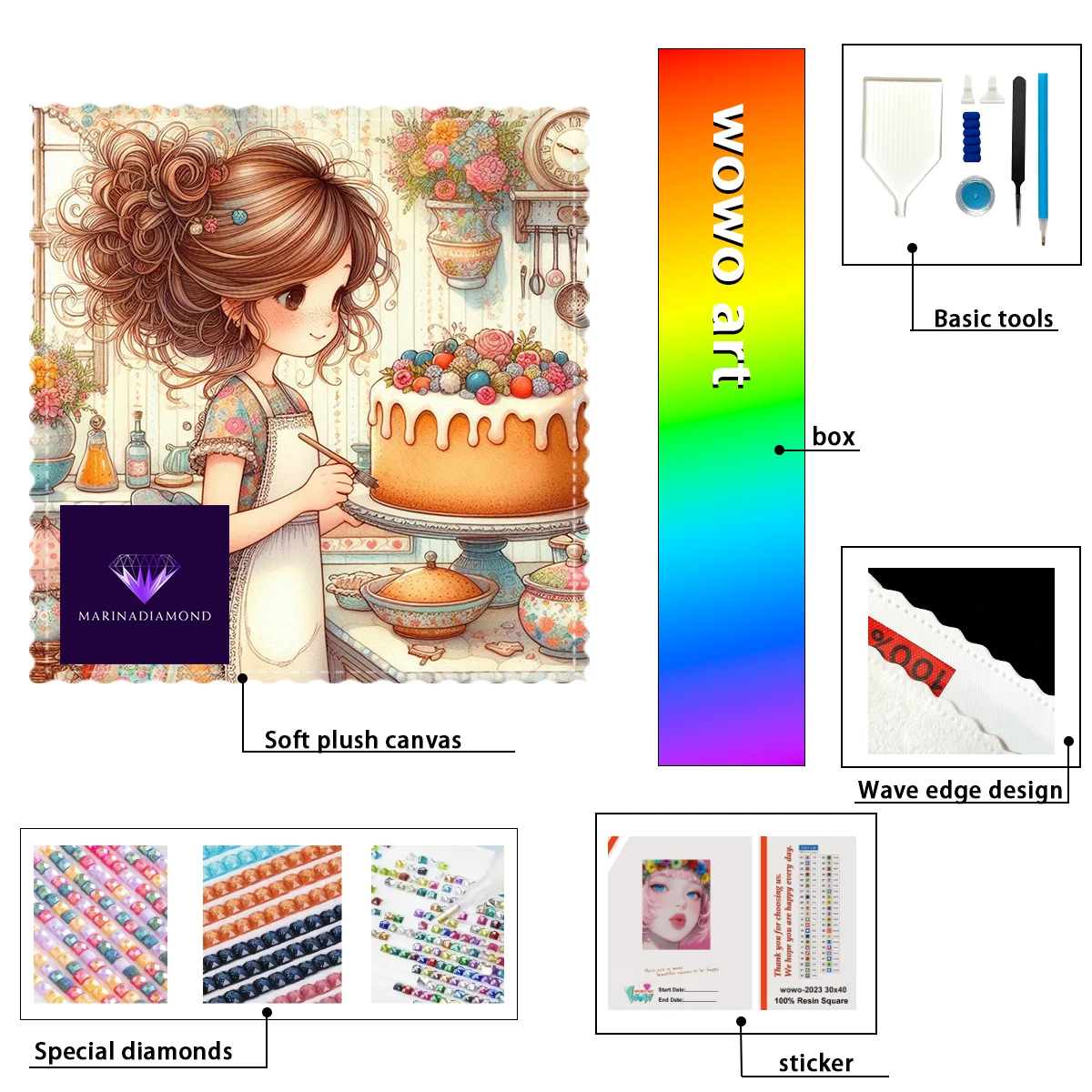 

【MARINA Diamond Art】Mom who makes cakes Crystal AB Rhinestone FD Rhinestone Perfect Resin Diamond