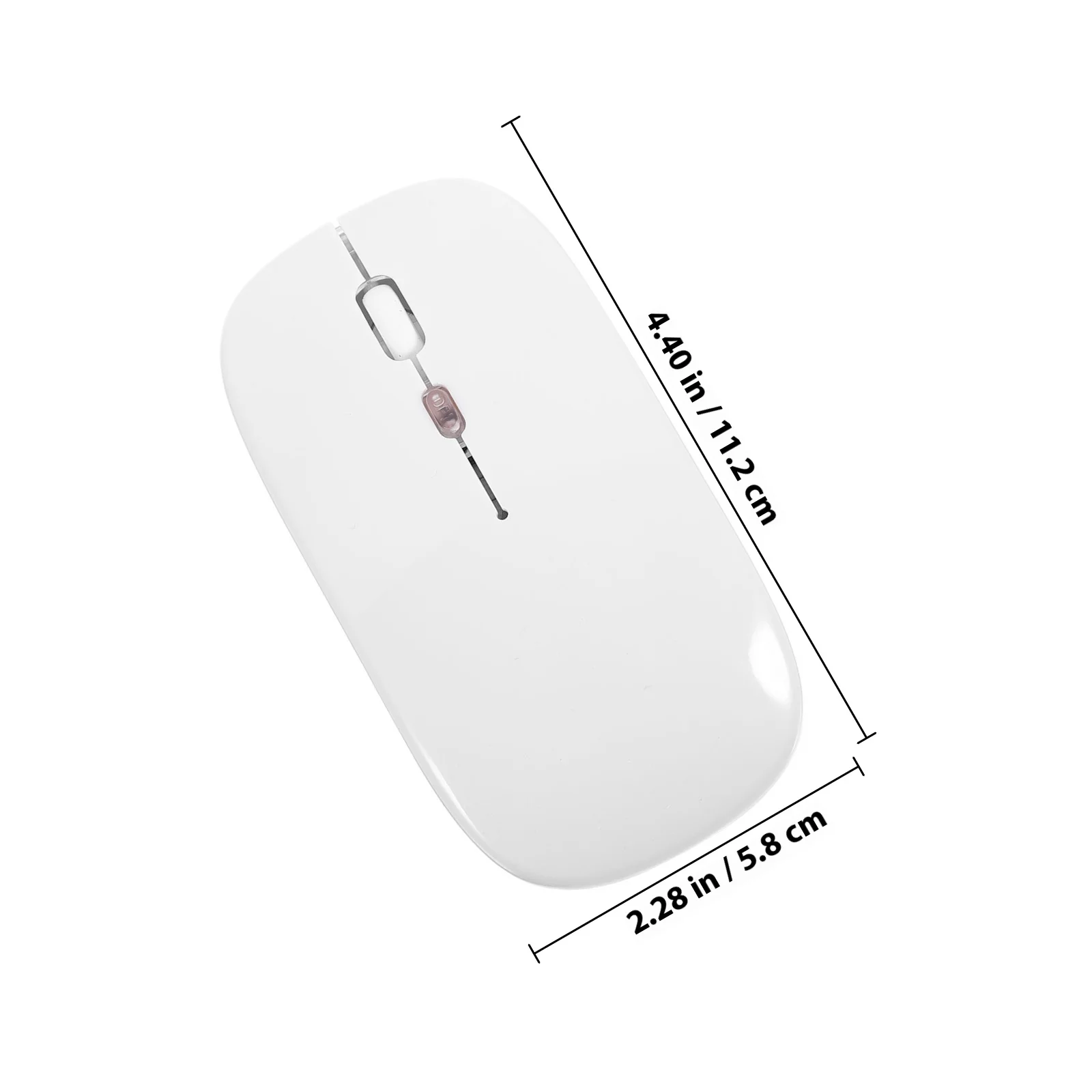 Mouse di ricarica wireless da 2,4 g Mouse per computer portatile silenzioso ultrasottile bianco Mouse wireless a risparmio energetico per sonno profondo