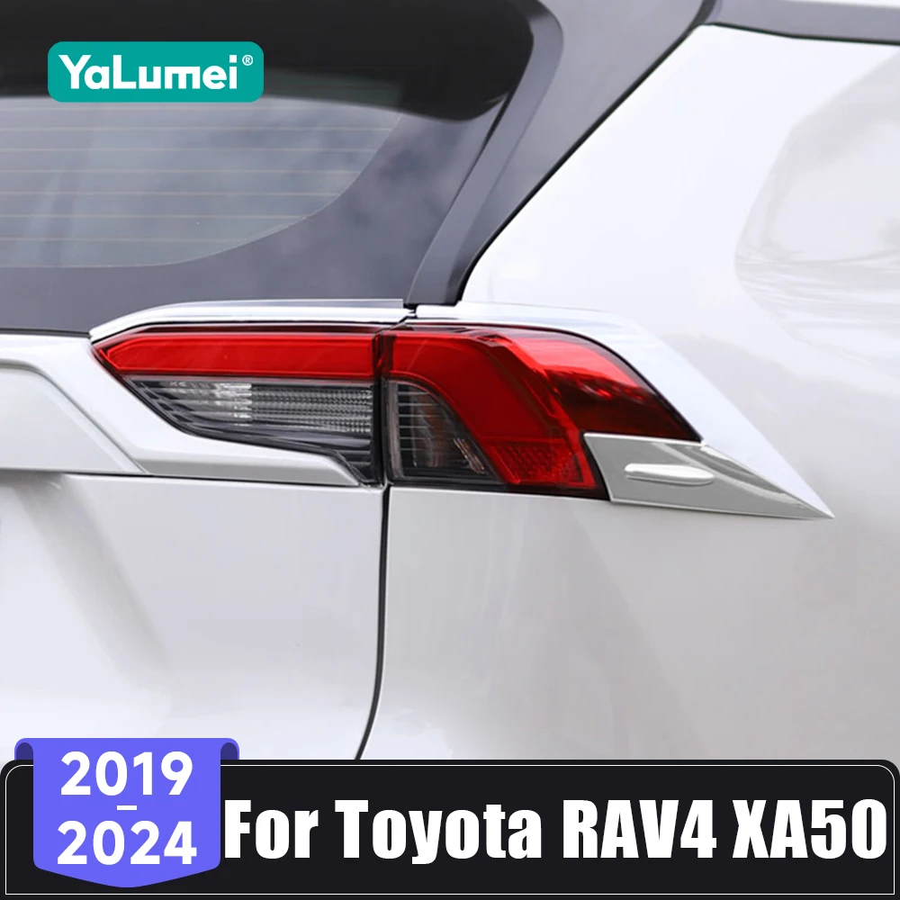 

For Toyota RAV4 XA50 RAV 4 Hybrid 2019 2020 2021 2022 2023 2024 ABS Car Rear Trunk Headlight Tail Light Lamp Cover Trim Sticker