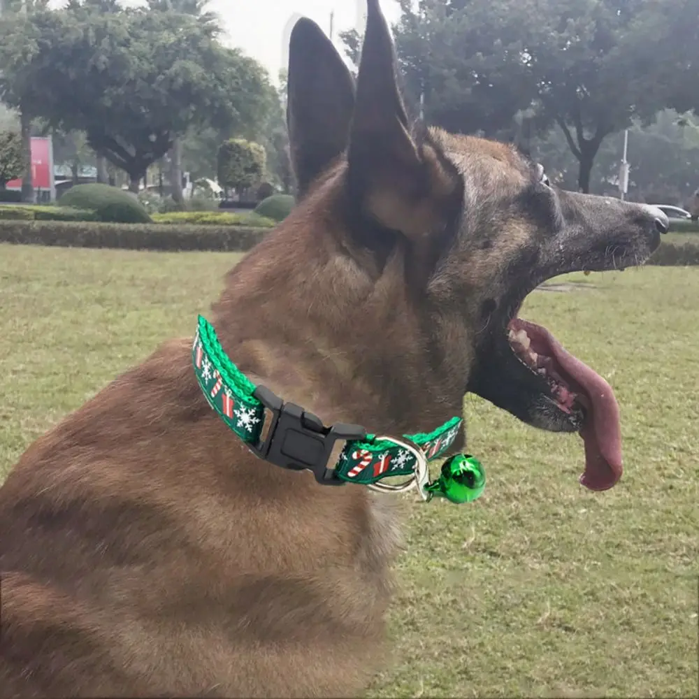 with Bell Christmas Cat Collar Snowflake/Elk Deer Pattern Polypropylene Christmas Pet Collar White/Green/Red Adjustable