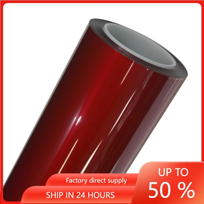 Glossy metallic red self-adhesive car and motorcycle modification sticker, durable aluminum foil, high-gloss platinum vinyl film