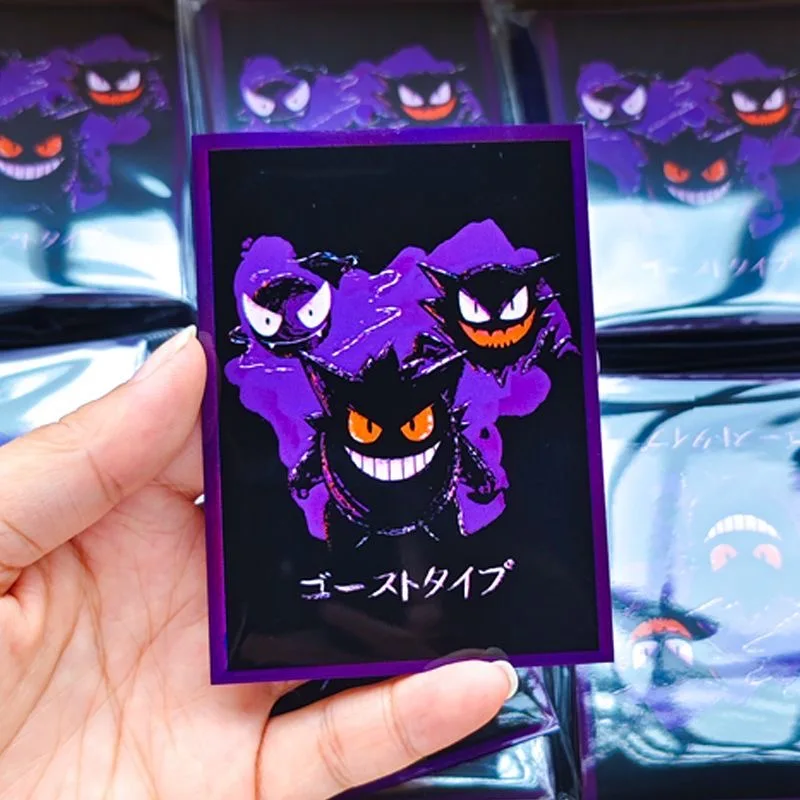 50PCS Game Card Sleeves Protection Transparent Playing  Protector Cards Folder Gengar  Case Holder Kids Toy