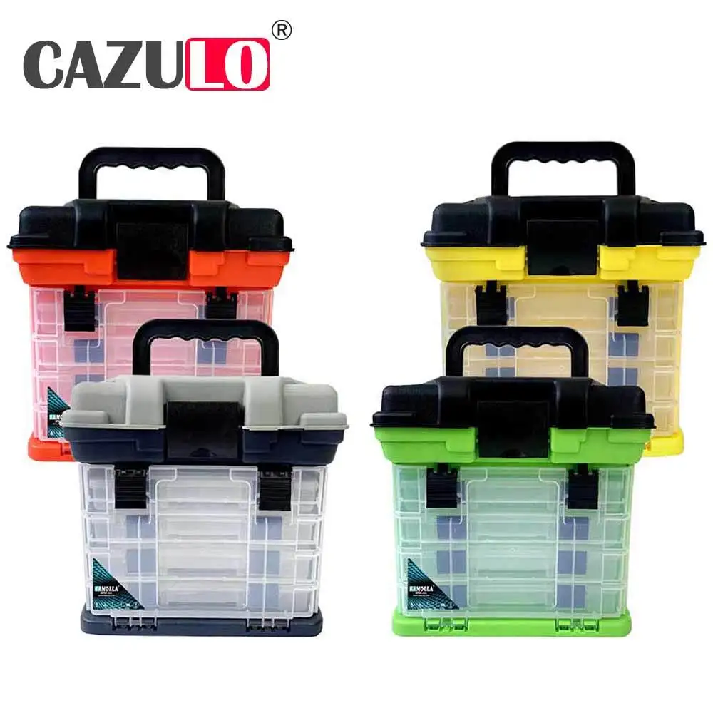 

Fishing Box Multi-storey Compartments Plastic Tool Fishing Accessories Storage Container Case Adjustable Organizer Multifunction