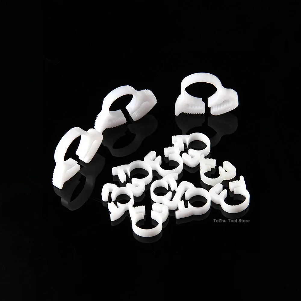 White Hose Clamps 3.8mm-41.5mm Plastic Line Water Pipe Strong Clip Spring Cramps Fuel Air Tube Fitting Fixed Tool