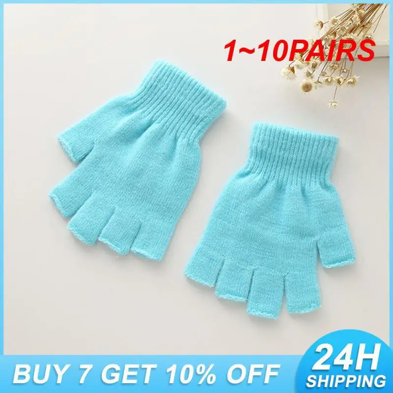 

1~10PAIRS Fashionable Knitted Gloves Keep Warm Winter Accessories Comfortable Half-finger Gloves Bouncy Cold Weather Gear