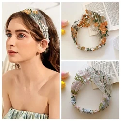 Fashion Thin Embroidered Headscarf Hairband Elastic Lace Printing Flower Headbands Women Hair Accessories