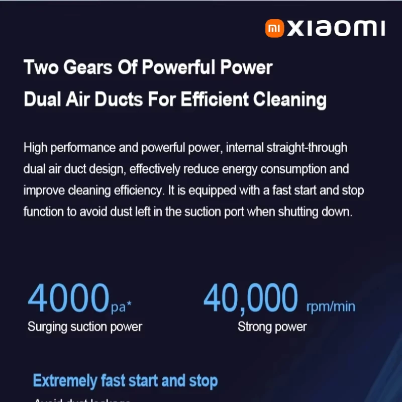 Xiaomi Car Vacuum Cleaner Electric Household Mini Portable High Power Handheld Wireless Powerful Dust Remover Cleaning Upgrate