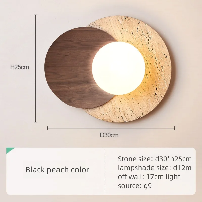 Creatieve ontwerper's wabi-sabi stijl vintage slaapkamer nachtkastje gang wandlamp, trap woonkamer achtergrond muur decoratief