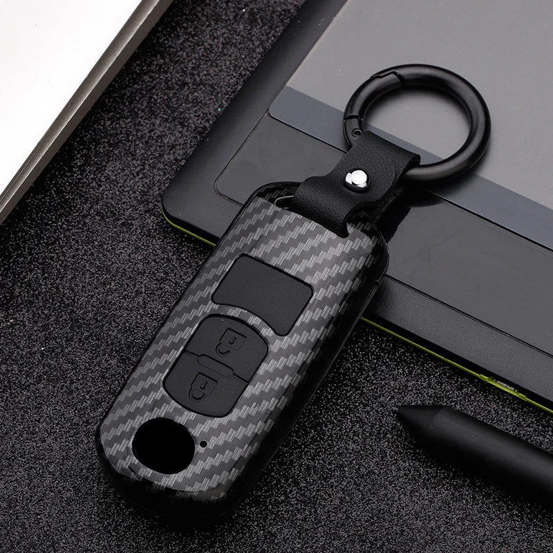 ABS+Silicone Car Key Case Cover For Mazda 2 3 6 Axela Atenza CX-5 CX5 CX-3 CX3 CX-7 CX-9 2014-2019 with keychain