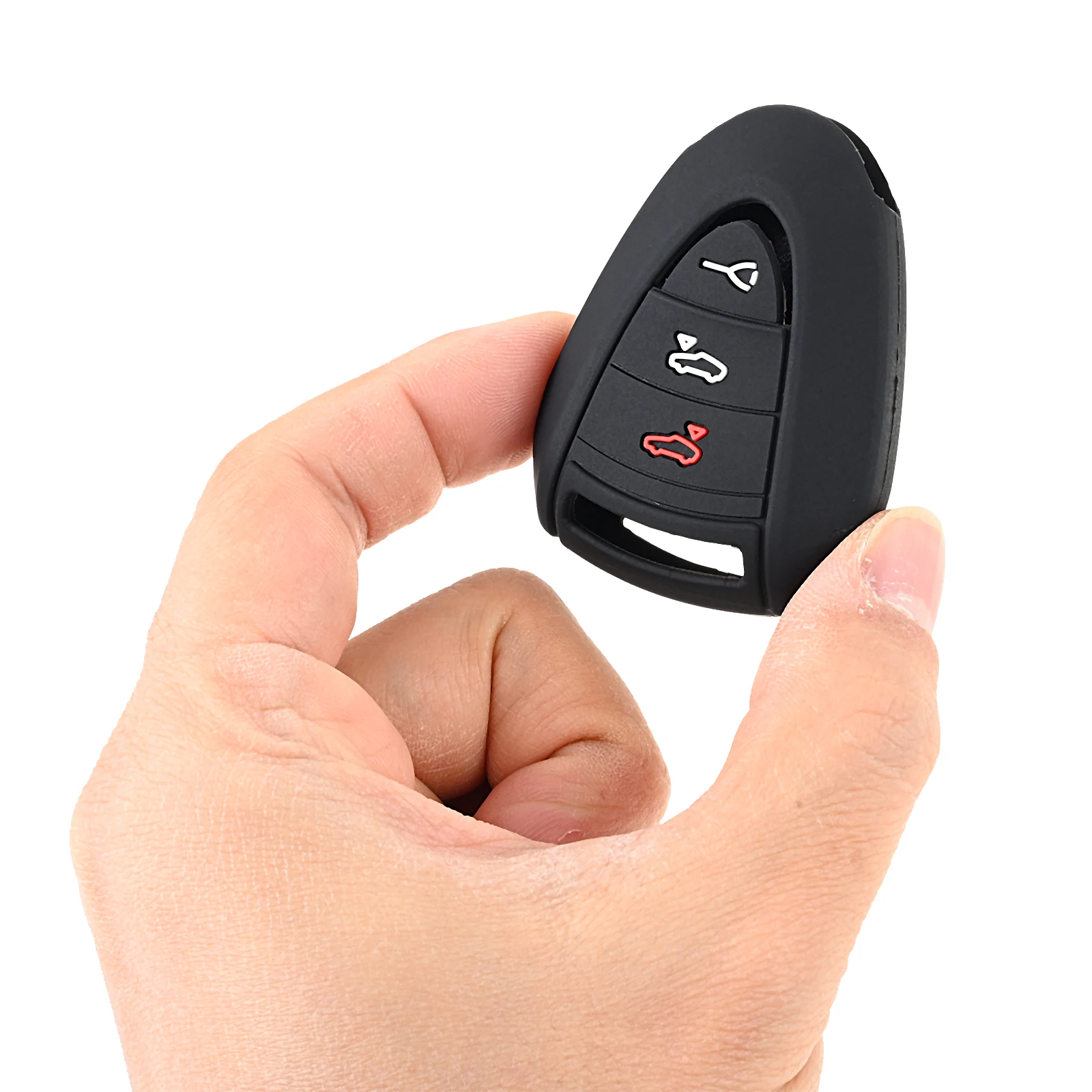 1PC Black 3-Buttons Silicone Car Remote Key Case Cover Shell Fob Holder for Porsche 911 997 Boxster 987 Cayman