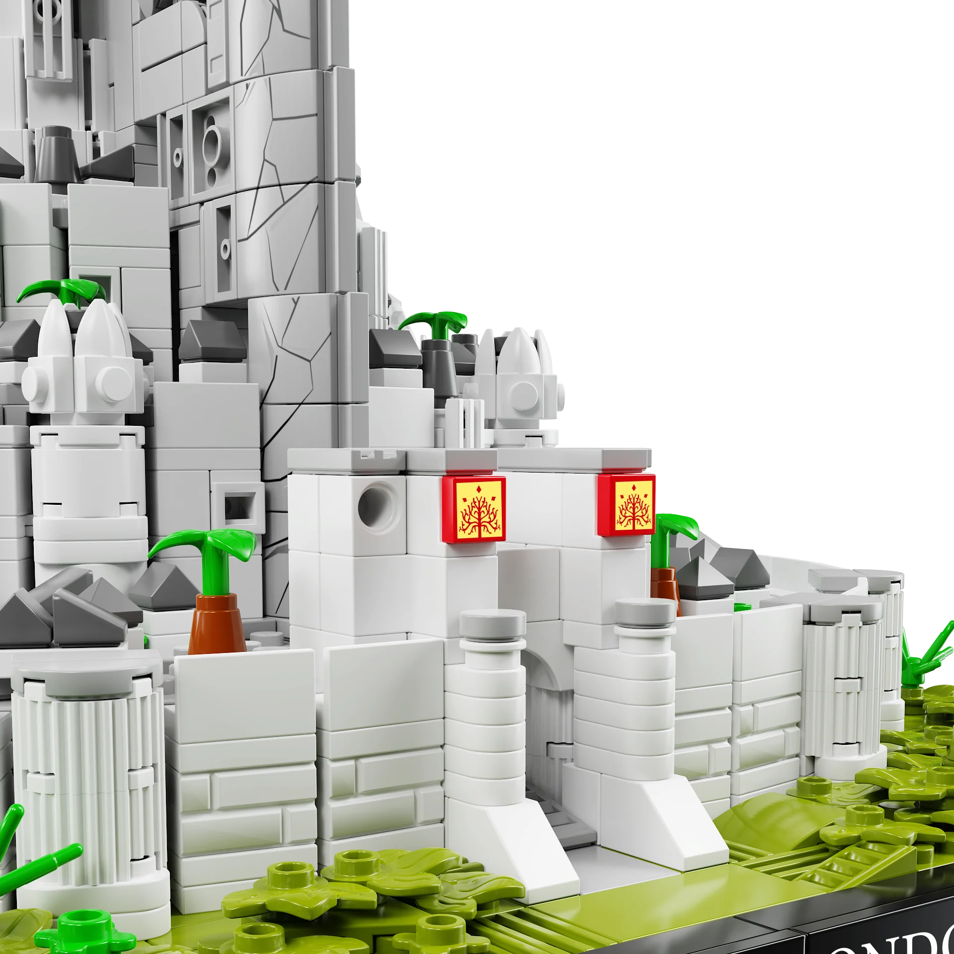2211 pçs os anéis minas cidade branca tirith vista de rua arquitetura modelo bloco de construção clássico filme cena quebra-cabeça brinquedos presentes