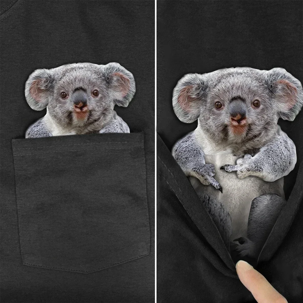 CLOOCL Funny Animals Cotton T-Shirts Cats Dogs Koala Bear Middle Finger Printed Tees Shirts Men for Women Clothing Dropshipping