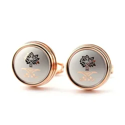 Exquisite and High-end Circular Saudi Laser Patterned Metal Cufflinks Classic  Fashionable Business Men's Shirt Accessories