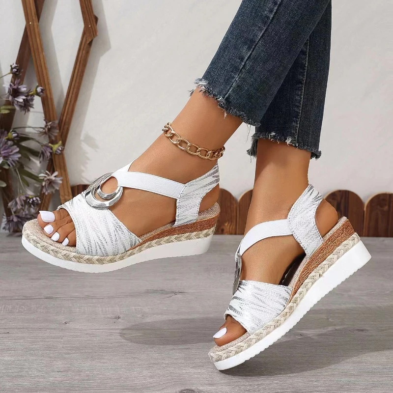 Wedges Sandals Women 2024 Summer New Fashion Platform Sandals Female Comfortable Thick Bottom Casual Shoes Sandalias Mujer