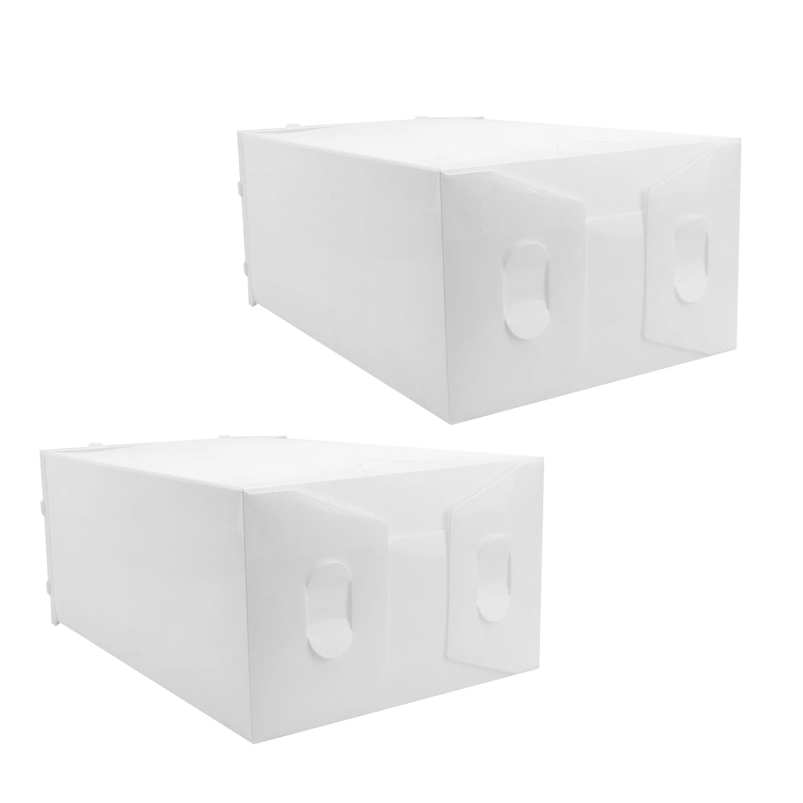 

2Pcs Transparent Shoe Storage Box Heavy Duty Plastic Footwear Case with Clear View Drawer Type Organizer for Neat Shoe Rack