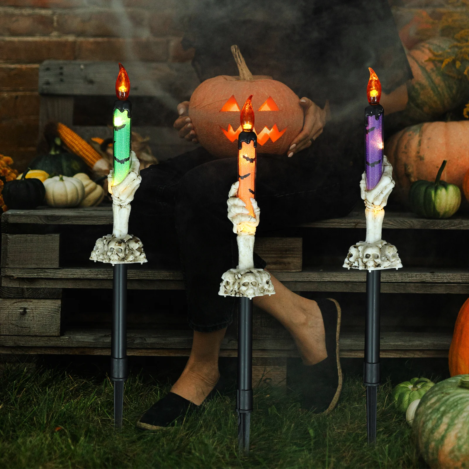 

1 set 1 Set Of Ghost Hand Lamp Outdoor Garden Lights Halloween Stake Lamp For Yard Pathway Decor Landscape Lighting