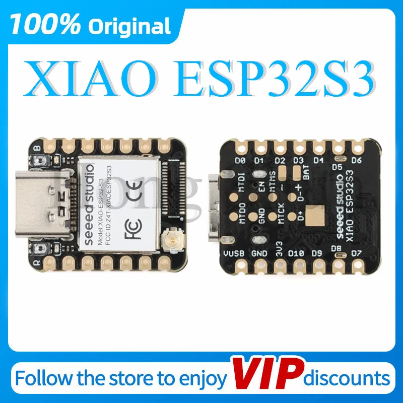 XIAO ESP32S3 2.4GHz Wi-Fi + Bluetooth BLE 5.0 módulo de placa de desenvolvimento dual-core