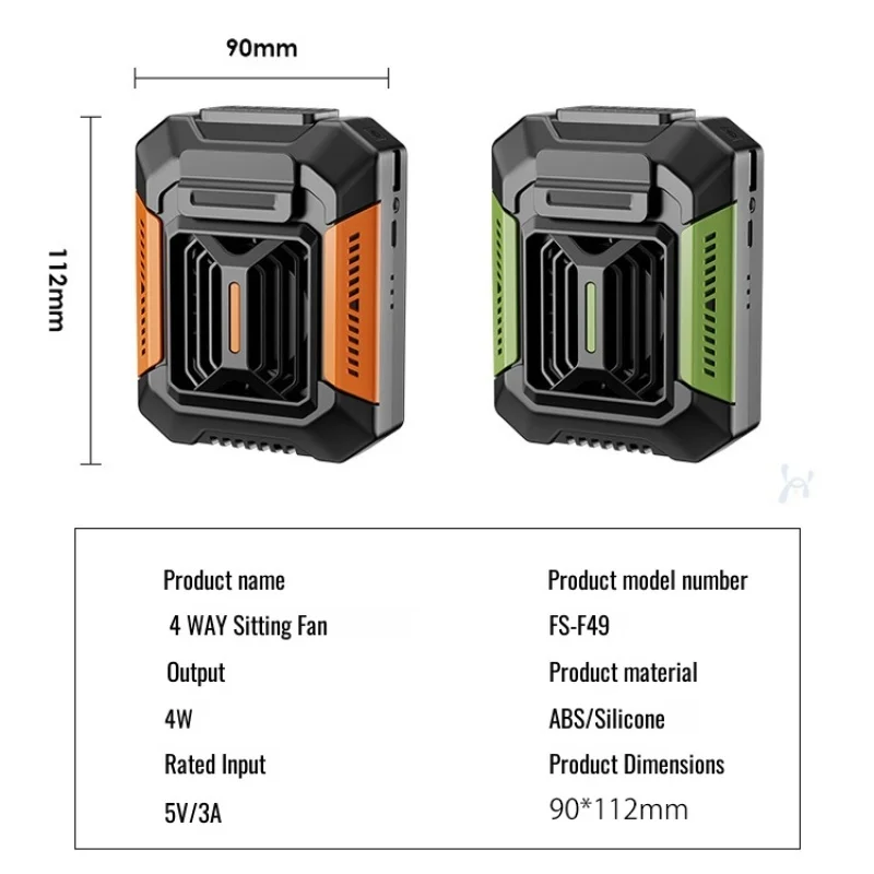 Lekki, dźwięk, wiszący na szyję, mały, wielofunkcyjny, przenośny mini wentylator do użytku na zewnątrz