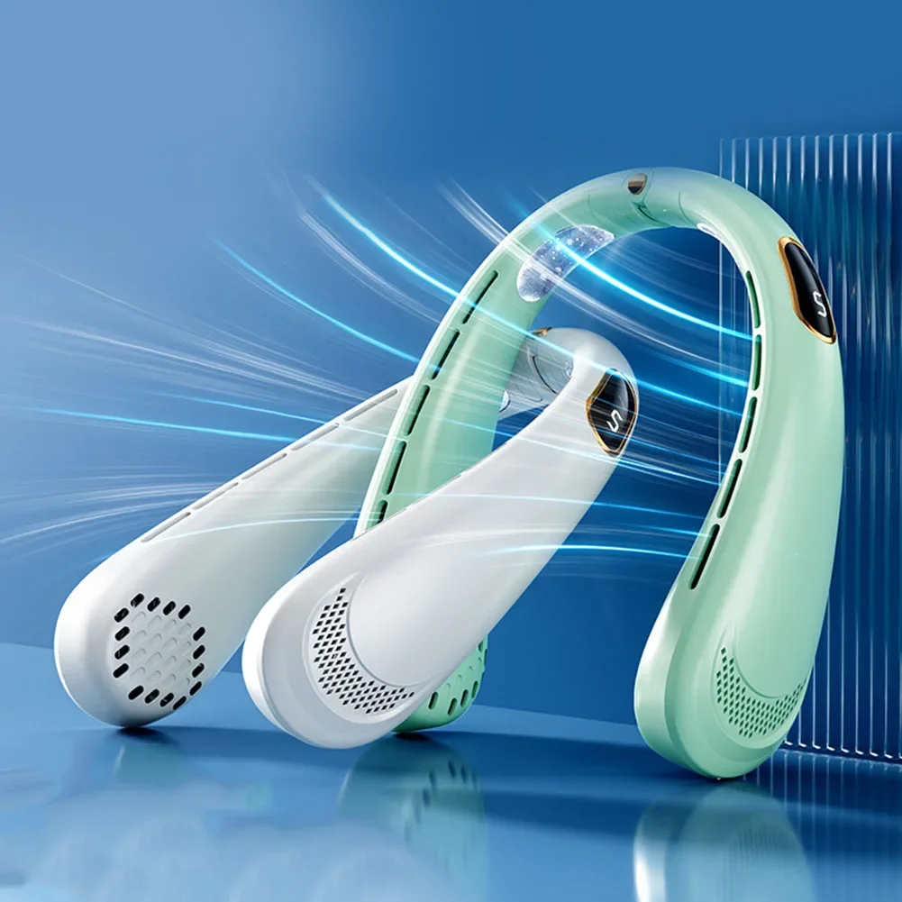 Hangende Halsventilator Draagbare Kleine Ventilator Mini Kleine Usb Oplaadbare Bladerloze Luie Persoon Hoge Wind Mini Fan