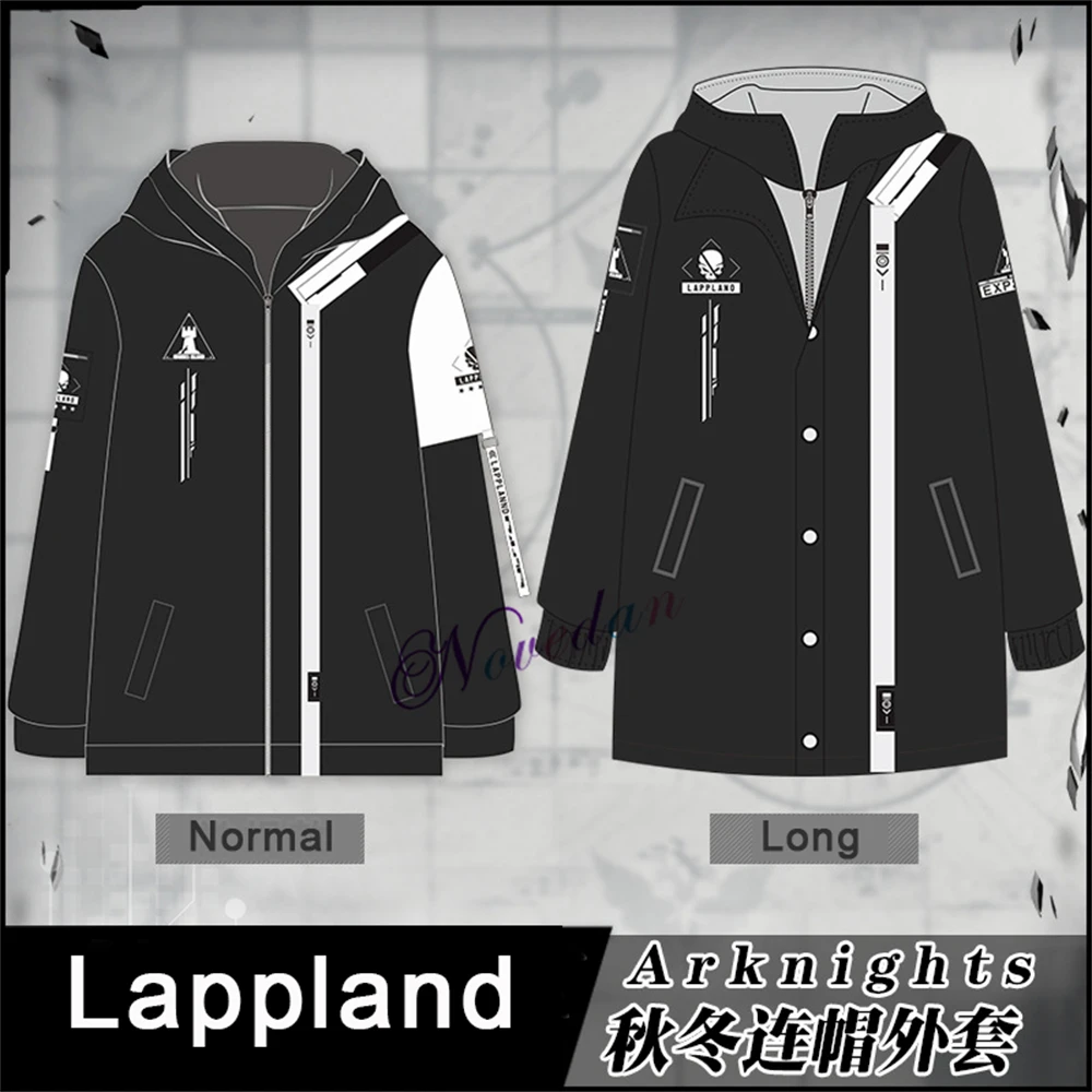 

Game Arknights Rhodes Island Zipper Hoodie Anime Guard Lappland Cosplay Jacket Long Coat Harajuku Streetwear Coats And Jackets