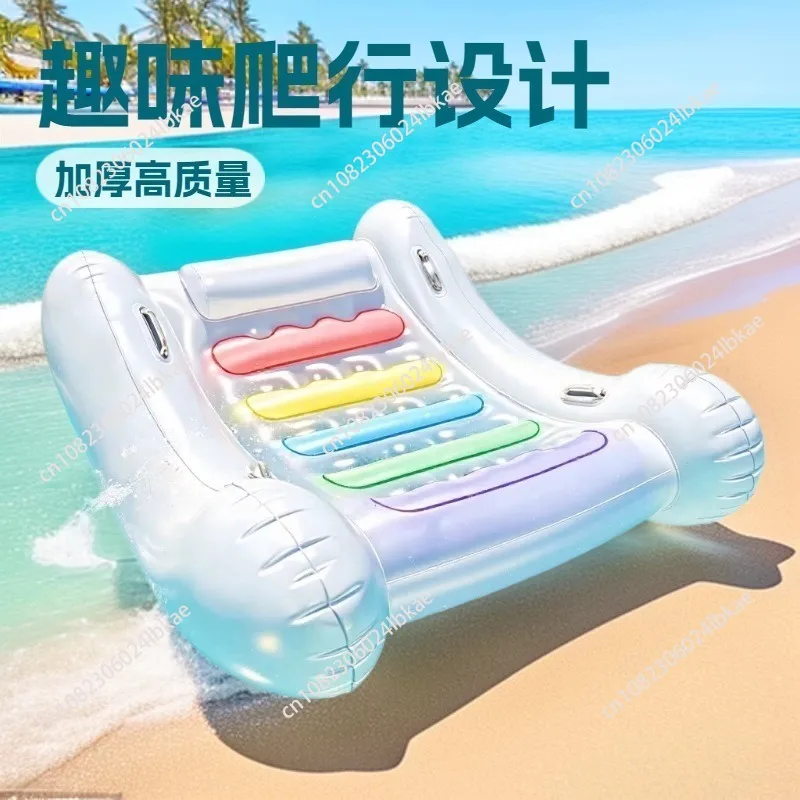 New water inflatable rocking chair sofa floating floating bed foldable summer backrest floating row water deck chair pool pie