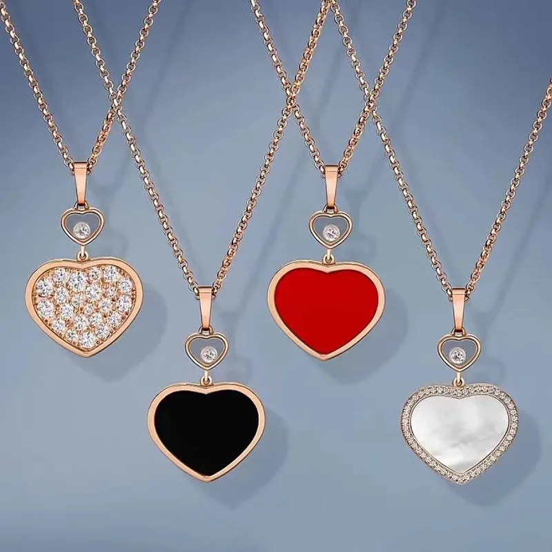 

Trendy Heart Necklace for Women 18k Gold Plated Collarbone Chain with Full Pave Diamonds Minimalist Love Pendant Gift Jewelry