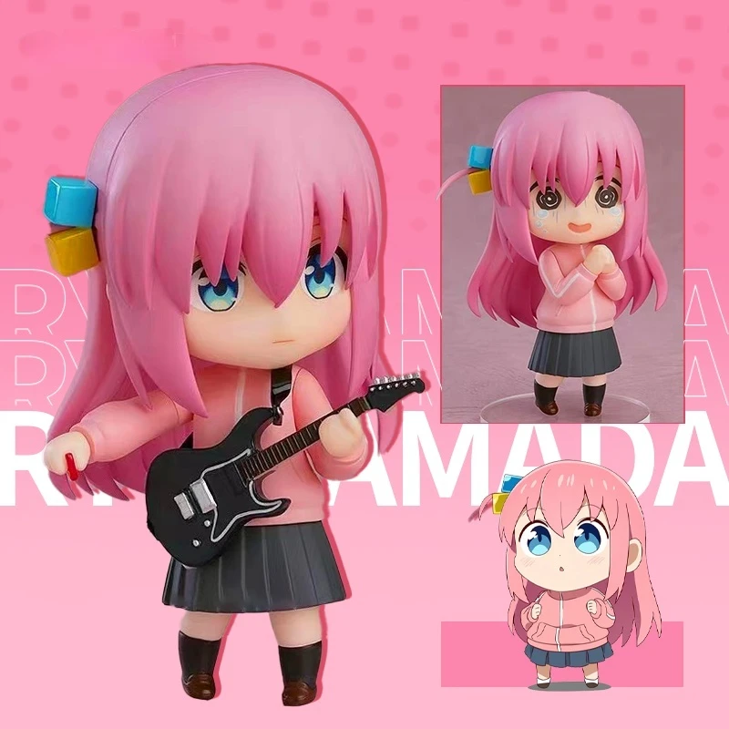 10CM Q-Version Bocchi The Rock! Lonely Rock Ko Gelenk-Actionfigur, trendiges Spielzeug, Kawaii-Modellbausatz, süßes Desktop-Ornament, Geschenk