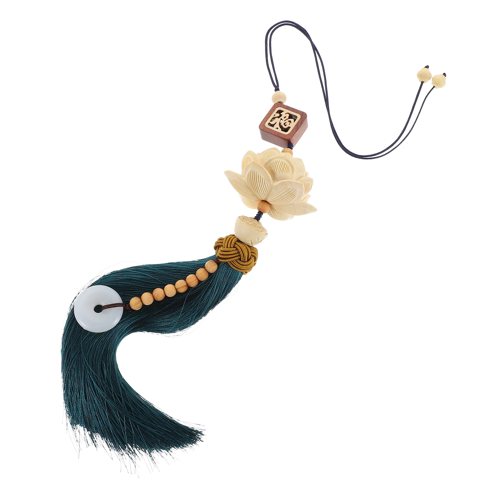 

Rearview Mirror Pendant Car Cute Accesories Charm Ornament Lotus Decoration Wreath Ornaments for