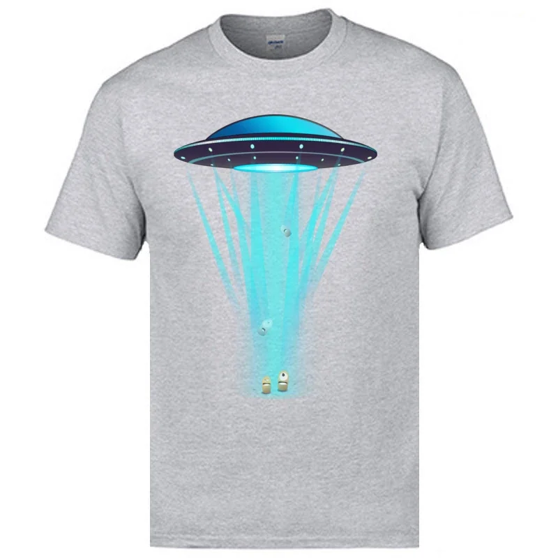 O-Neck Normal Tops T Shirt UFO Creft Abductees Attrack 100% Cotton Men's Crazy T-Shirt New Style Fashion Cool T Shirts Man