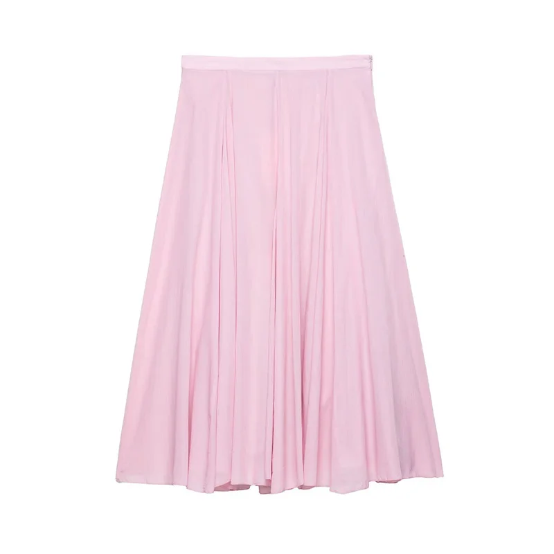 

Teen Girl Skirt New Summer 2025 Pink Pleated Girl Midi Skirt Casual Chic Versatile Fresh Fashionable Ladylike Girl Skirt 14-18Y