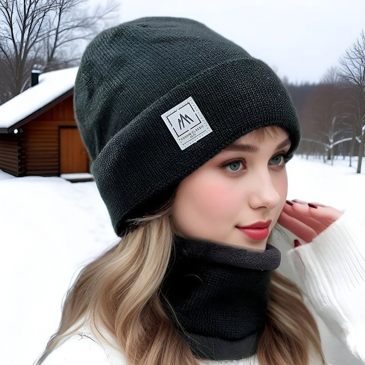 Autumn Warm Beanie Knit Hat Lightweight Lined Beanie Winter Windproof Running Knitted Caps Outdoor Cycling Hiking Sports Hats