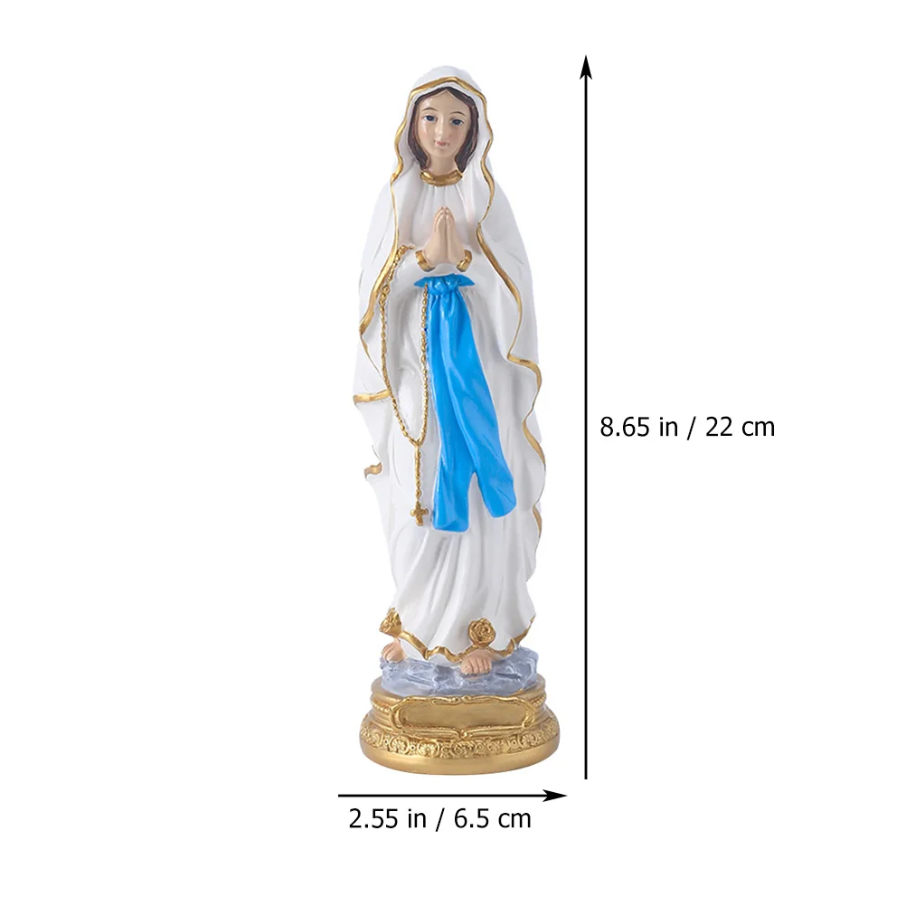 Our Lady Ornament Church Decoration Virgin Mary Adornment Tabletop Desktop Statue Resin Retro Bedroom