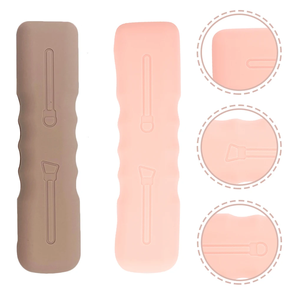 2pcs Silicone Makeup Brush Case Bag Travel Cover Protector Cosmetics Storage Organizer Beauty Brushes Traveling Lipsticks Women