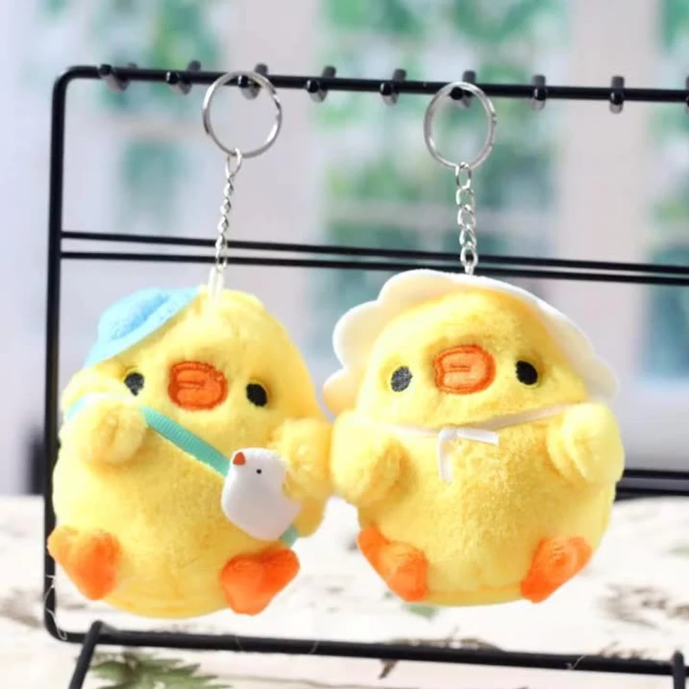 Cute Duck Doll Key Chain Bag Pendant 10/12cm Cute Duck Angry Chicken Plush Toys for Kids Children Birthday Christmas Gifts Toys