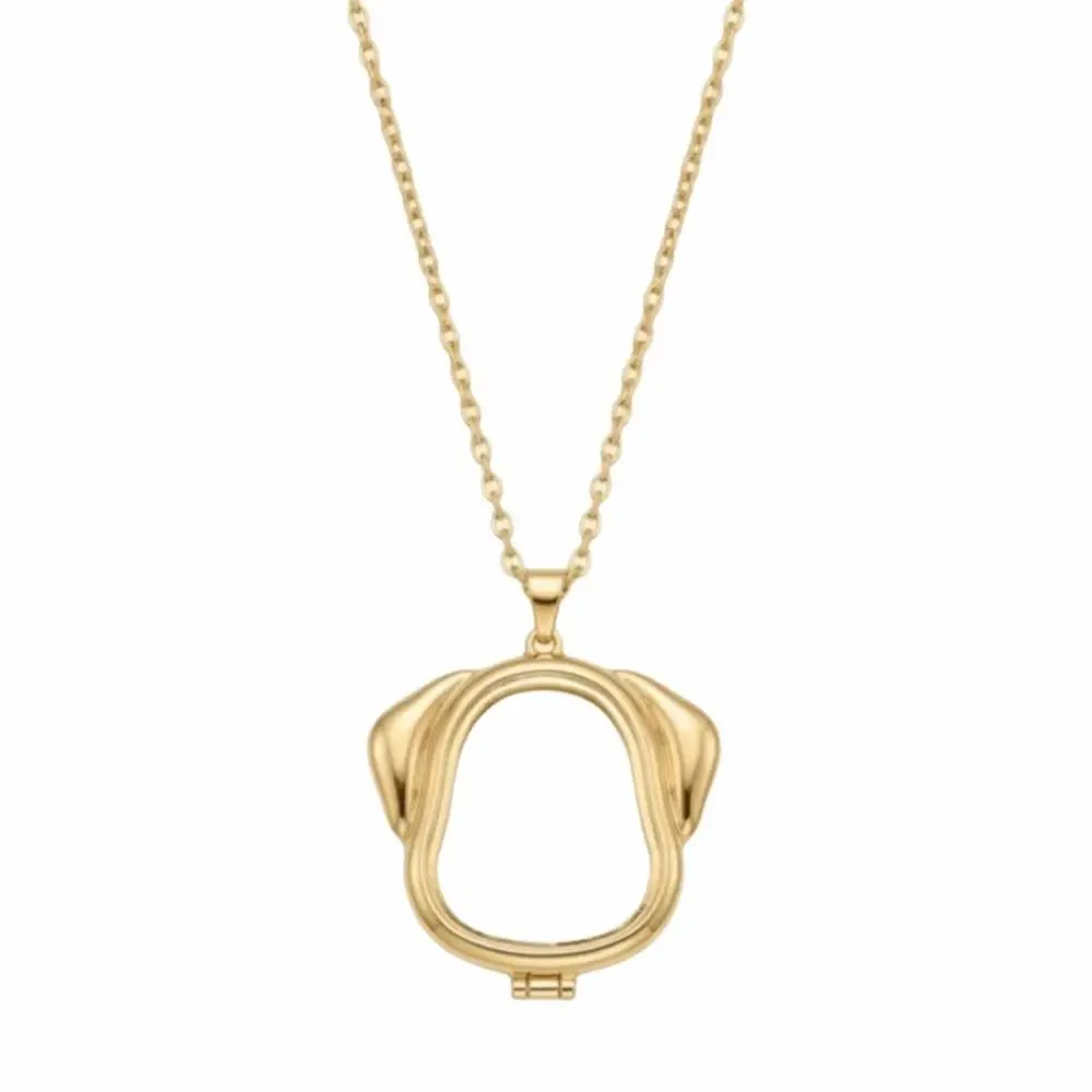 Copper Open Pendant Necklace Does Not Fade Can Be Opened DIY Collarbone Chain Small Items Hollow Pet Dog DIY Accessory