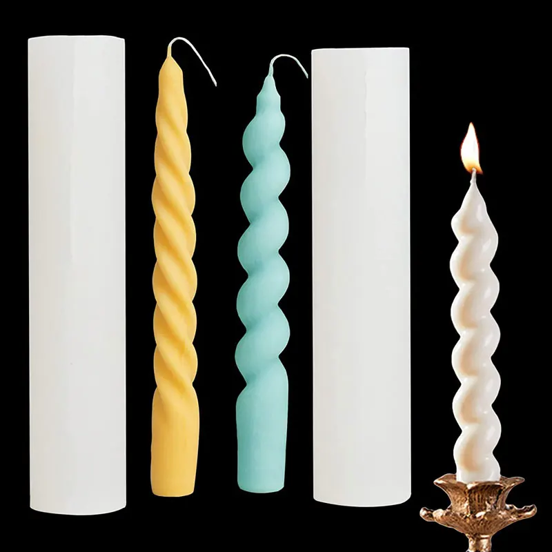 

1PC 3D Pillar Silicone Candle Molds Aromatherapy Candle Soap Wax Making Rod Resin Molds for DIY Epoxy Casting Clay Craft