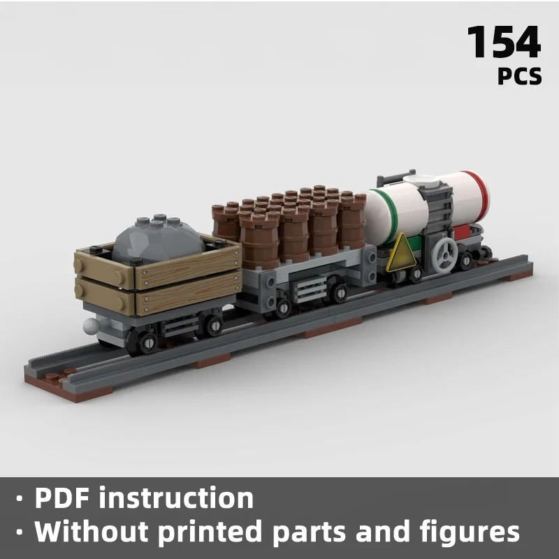 Railway enthusiast little collection of freight train building blocks unlocks industrial transportation line building blocks