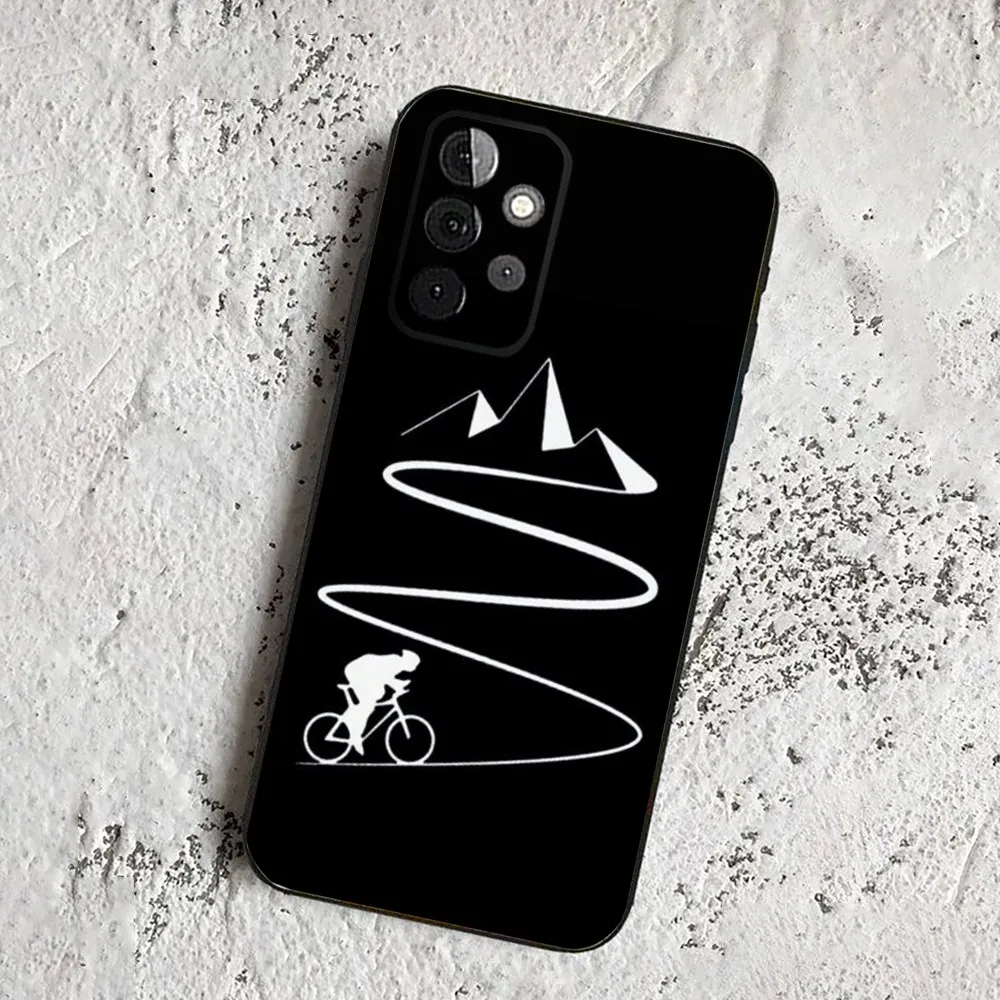 Road Bike Cyclist Cycling Phone Case For Samsung Galaxy A13,21s,22,31,32,52,53,71,80,91 Soft Black Cover