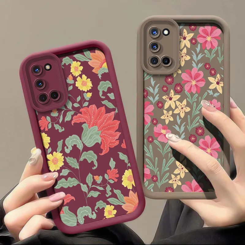 Voor Pixel 9 Pro XL Zachte Siliconen Matte Telefoon Case Voor Google Pixel 9 8A 7A 7 8 Pro Luxe bloem Patroon Beschermhoes