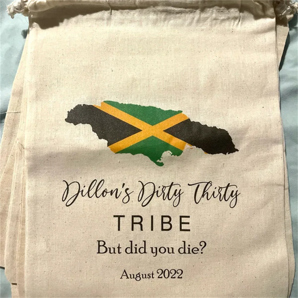 Jamaica Destination Bachelorette Party Hangover Kit, Jamaica Beach Party Drawstring Mini Favor Bags, Wedding Party Favor, Jamaic