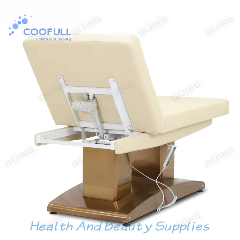 Coofull High Quality Modern Lash Bed Curved Massage Bed Spa Beauty Treatment Facial Chair 3 Motors Wood Base Bed