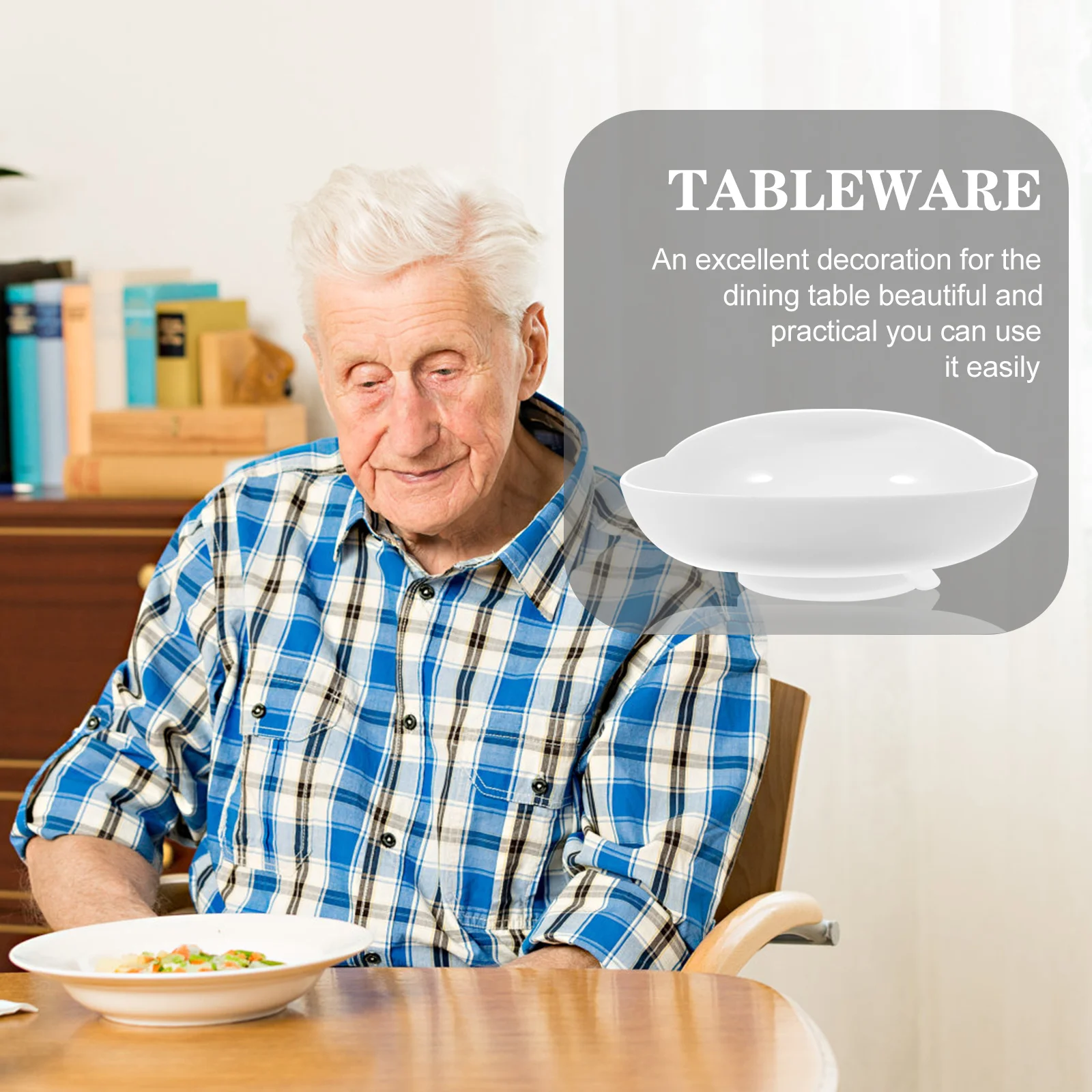 

Elder Silicone Scoop Bowl Lightweight Non-Slip Suction Base Senior Self-Feeding Sprinkler Proof Dining Bowl Scoop Bowls