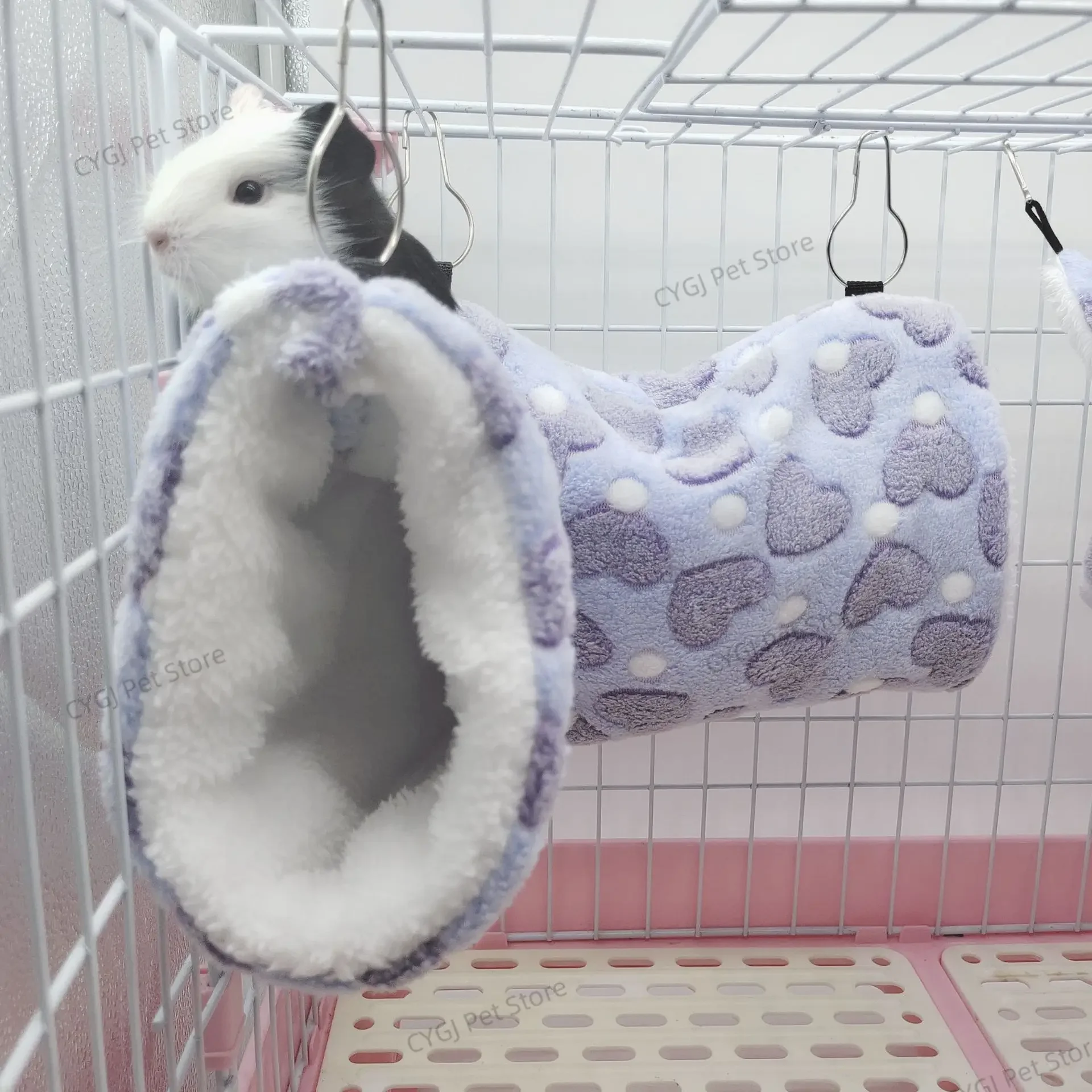 Small Animal Guinea Pig Rat Hammock Hanging Tunnel and Soft Bed Mat for Squirrel Hamster Hideout Cage jaula para hamster