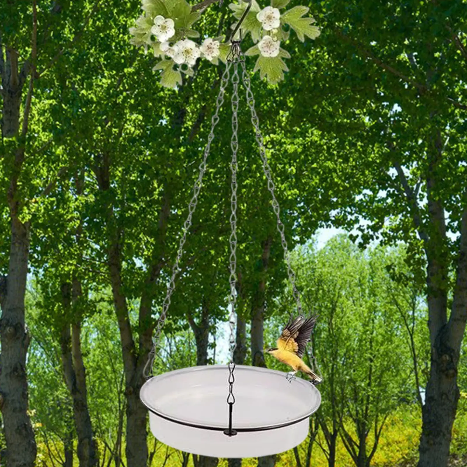 Hanging Bird Feeder Multipurpose Bird Watching Gift 7inch Modern Weatherproof Birdfeeder for Lawn Backyard Garden Terrace Patio