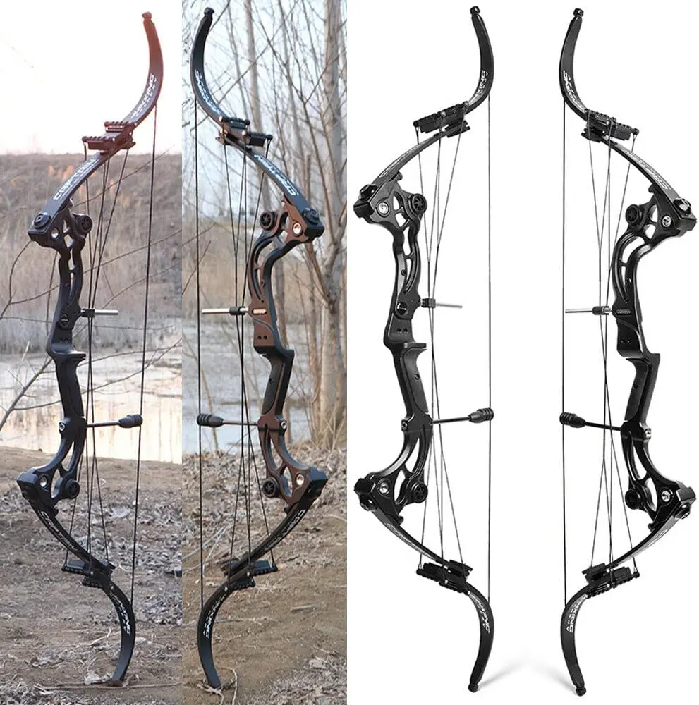 Recurve Bow American Hunting Bow 320FPS Draw Weight 30-55lbs Adjustable Compound Bow Right Hand for Archery Hunting Fishing