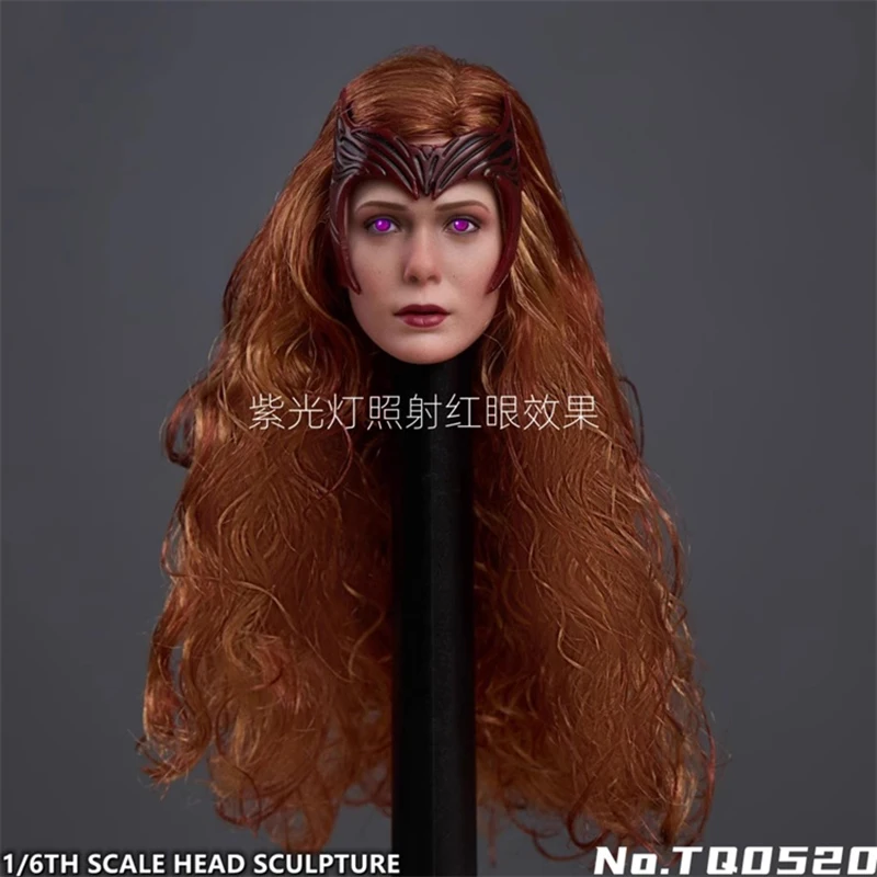 TQ0520 1/6 Elizabeth Olsen Head Sculpt Carving Model with Mask Fit 12\'\' Female Soldier Action Figure Body Dolls