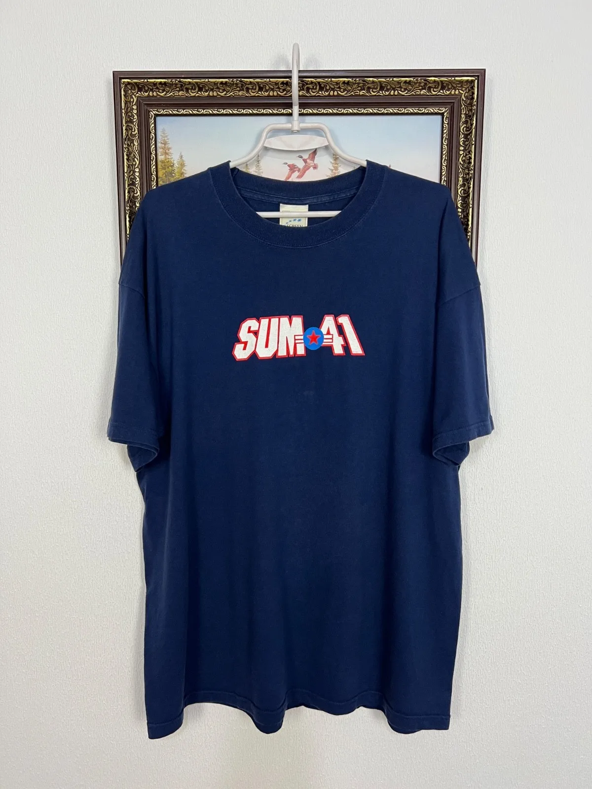 Vintage 90's Sum 41 Band Tee Shirt Spell Out Logo Blue All Killer No Filler XL