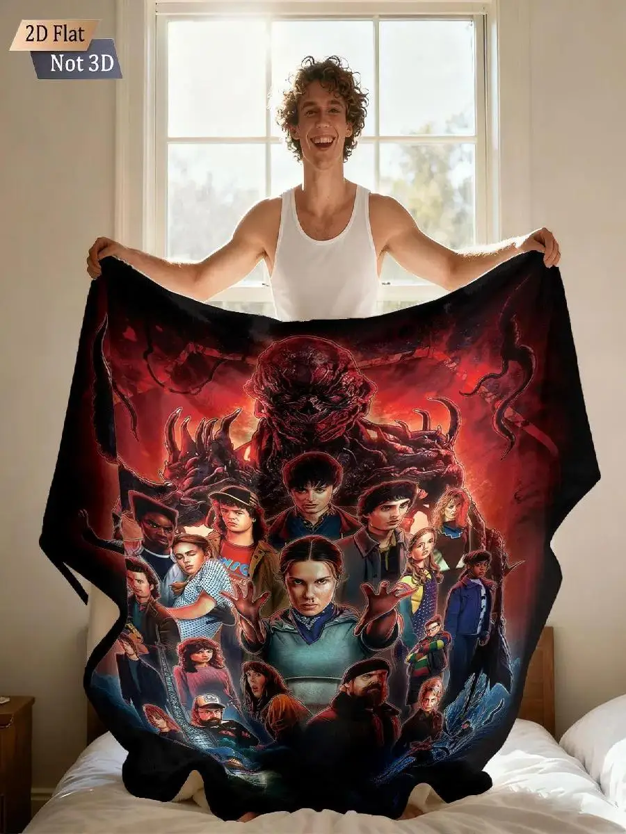 pc Strange Tales Character Images Print Flannel Fleece Blanket Multiple Sizes Soft Casual Cover or Carpet Machine Washable