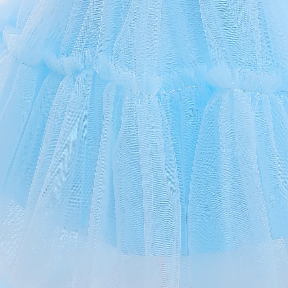 Mädchen Festkleid mit Schleppe Elegantes Tüll-Hochzeitskleid 2-8 Jahre Schleife Geburtstag Brautjungfern Prinzessinnenkleid Abendkleid Kinderkleidung – Detail 36